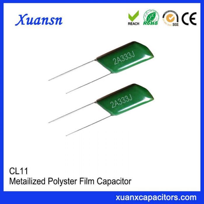 CL11 333J100V green polyester film capacitor