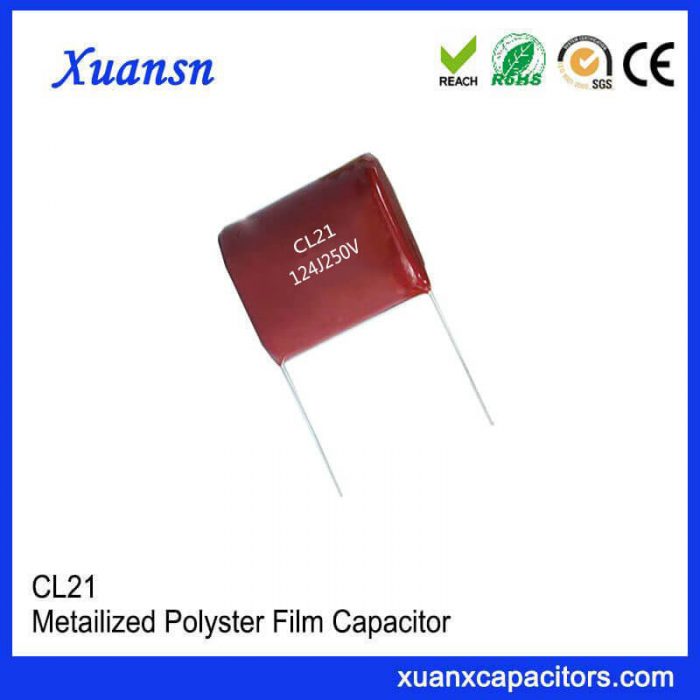 CL21 Film Capacitor Manufacturer 124J 250V