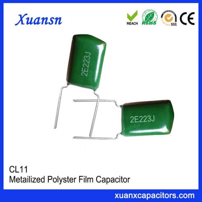 Metal foil type polyester film capacitor 2E223J