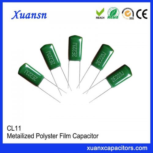 Metal foil type polyester film capacitor 2E223J