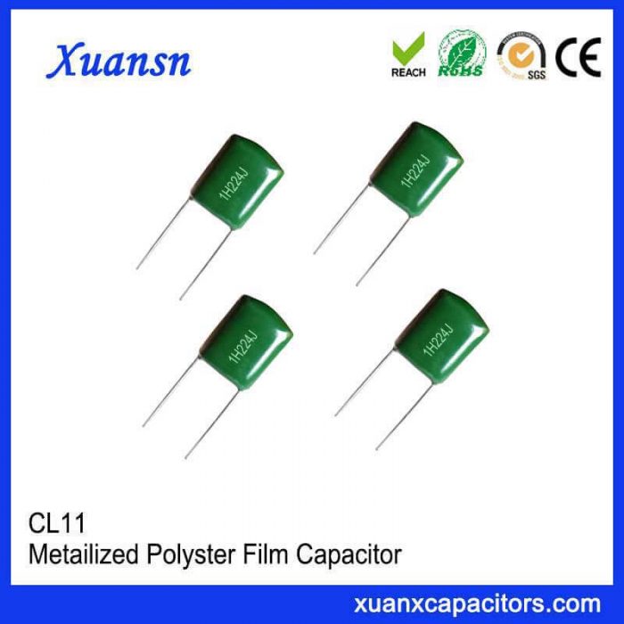CL11 green polyester capacitor 224J50V