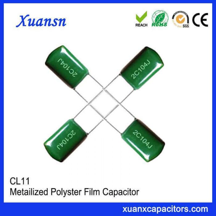 Braided polyester capacitor CL11 104J63V