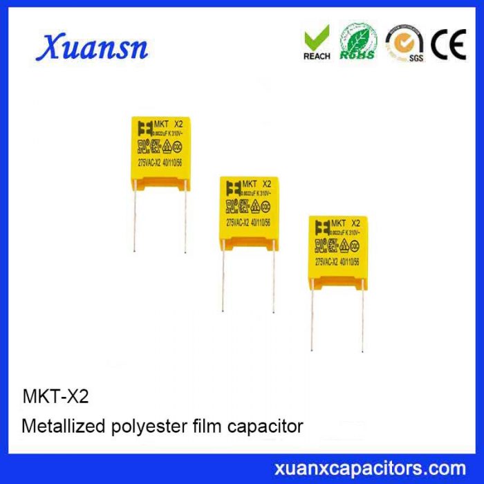 Anti-jamming X2Mkt polyester film capacitor