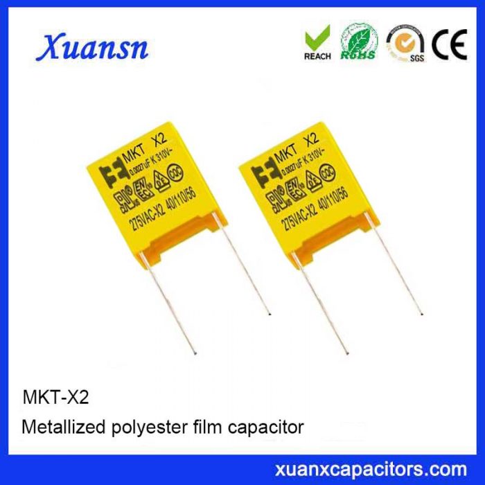 Metallized polyester film capacitors