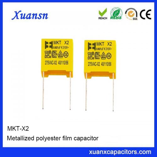 Metallized polyester film capacitors