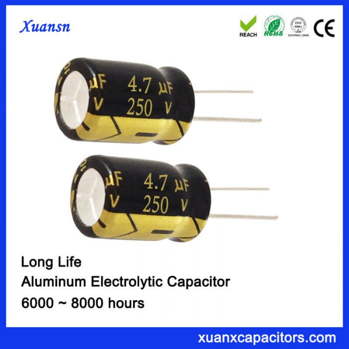 250V 4.7UF Aluminum Electric Capacitor