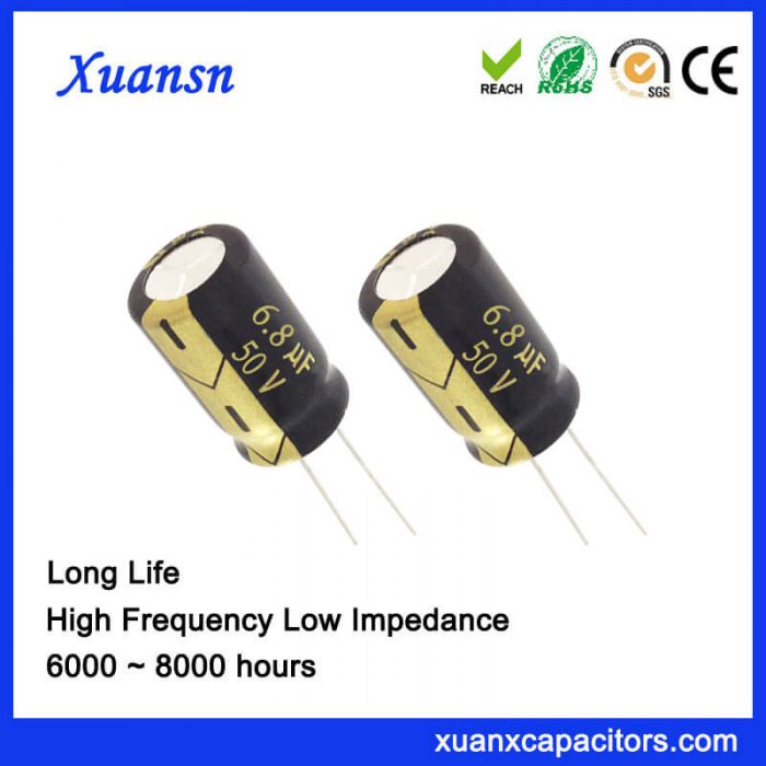 6.8UF 50V Low Voltage Aluminum Electrolytic Capacitor