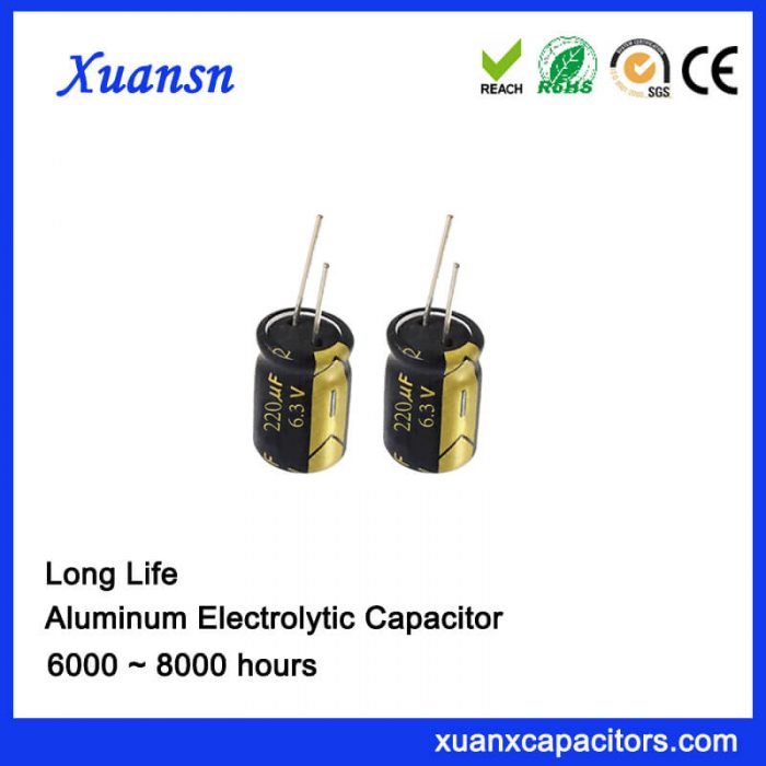 220UF 6.3V Long Life Electric Capacitor