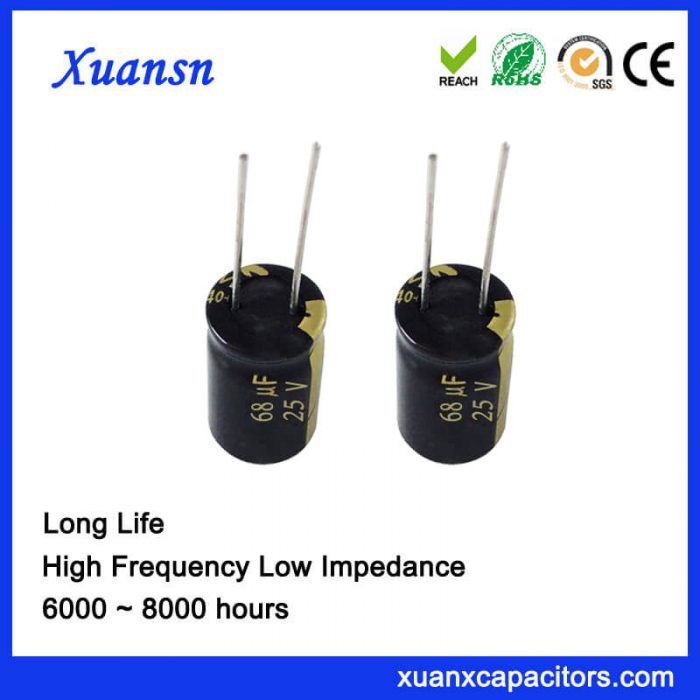 68UF 25V Long Life Aluminum Electrolytic Capacitor