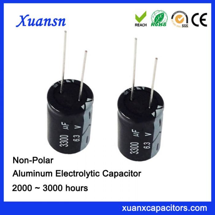 Non-Polar Plug-in Capacitor 3300uf 6.3v Made in China