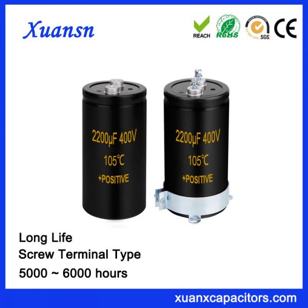 Screw Terminal Type Electrolytic Capacitor 2200uf 400v Factory 6006