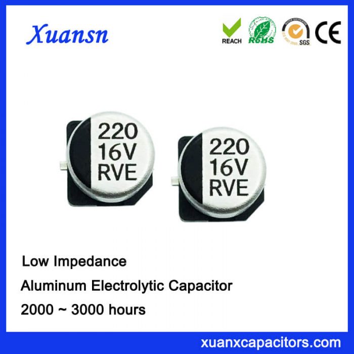 low esr smd electrolytic capacitor 220uf16v