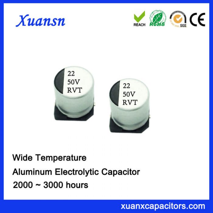 22uf50v smd electrolytic capacitor packages
