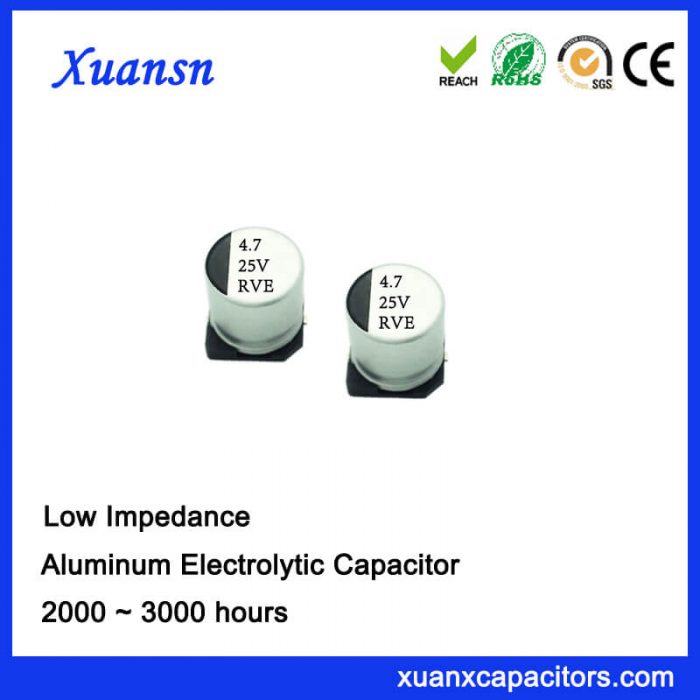 4.7UF 25V SMD Low Impedance Electrolytic Capacitor