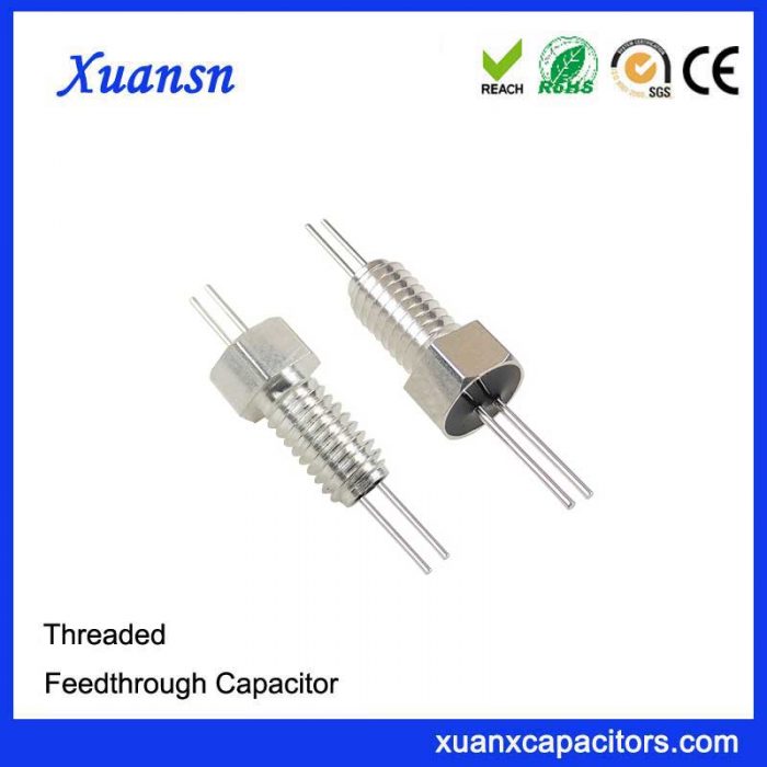 High quality thread through capacitor